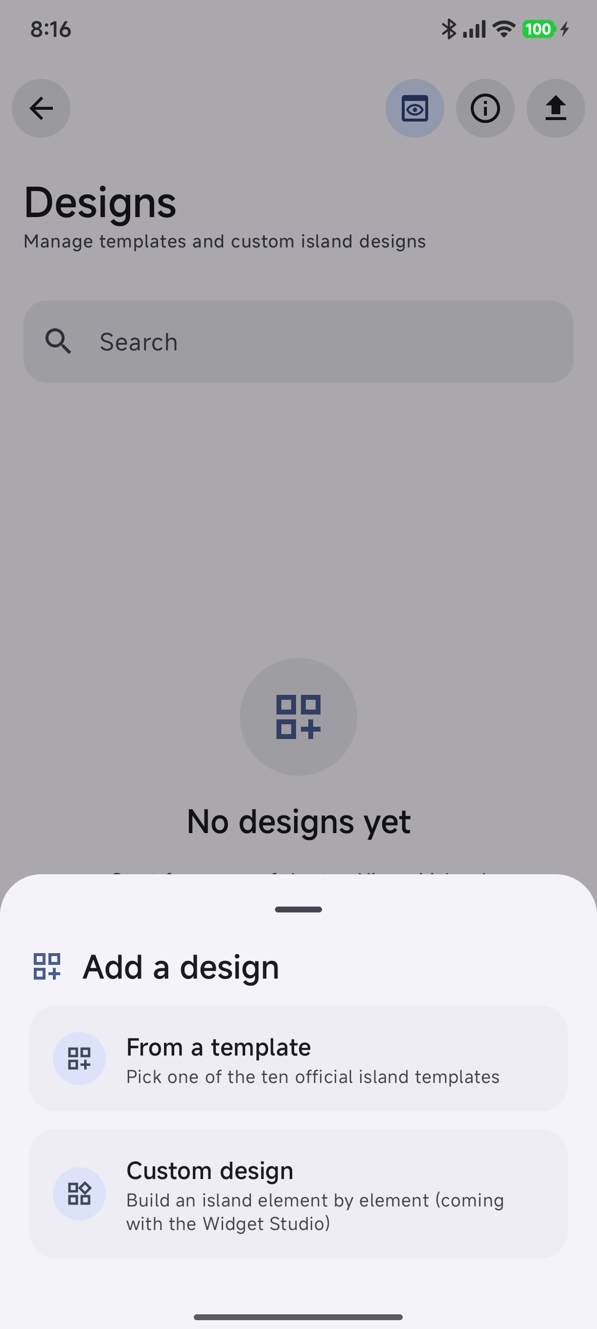 Add a Design Bottom Sheet
