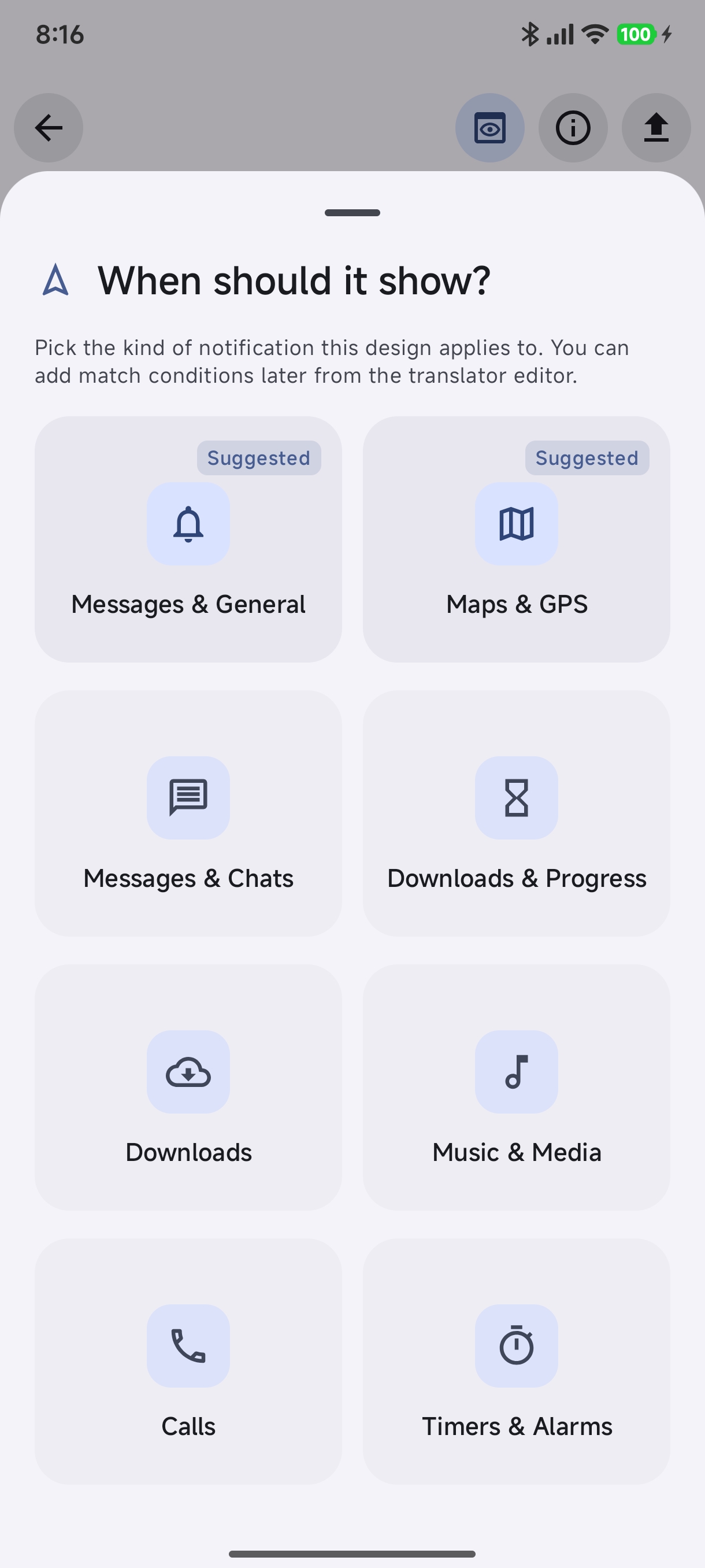 Template Preview Screen