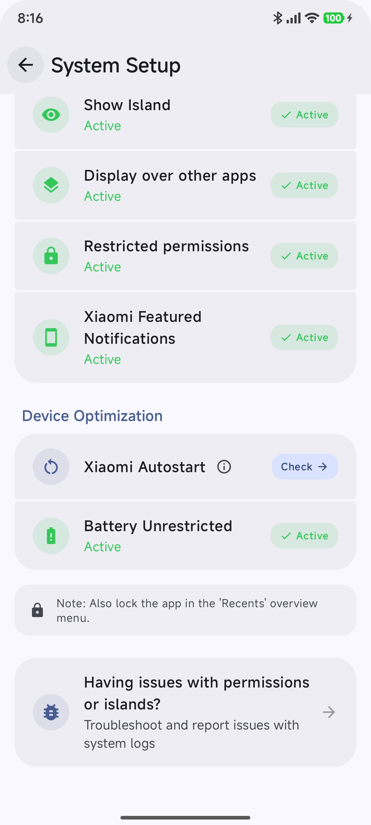 Battery and Background Optimization Checks