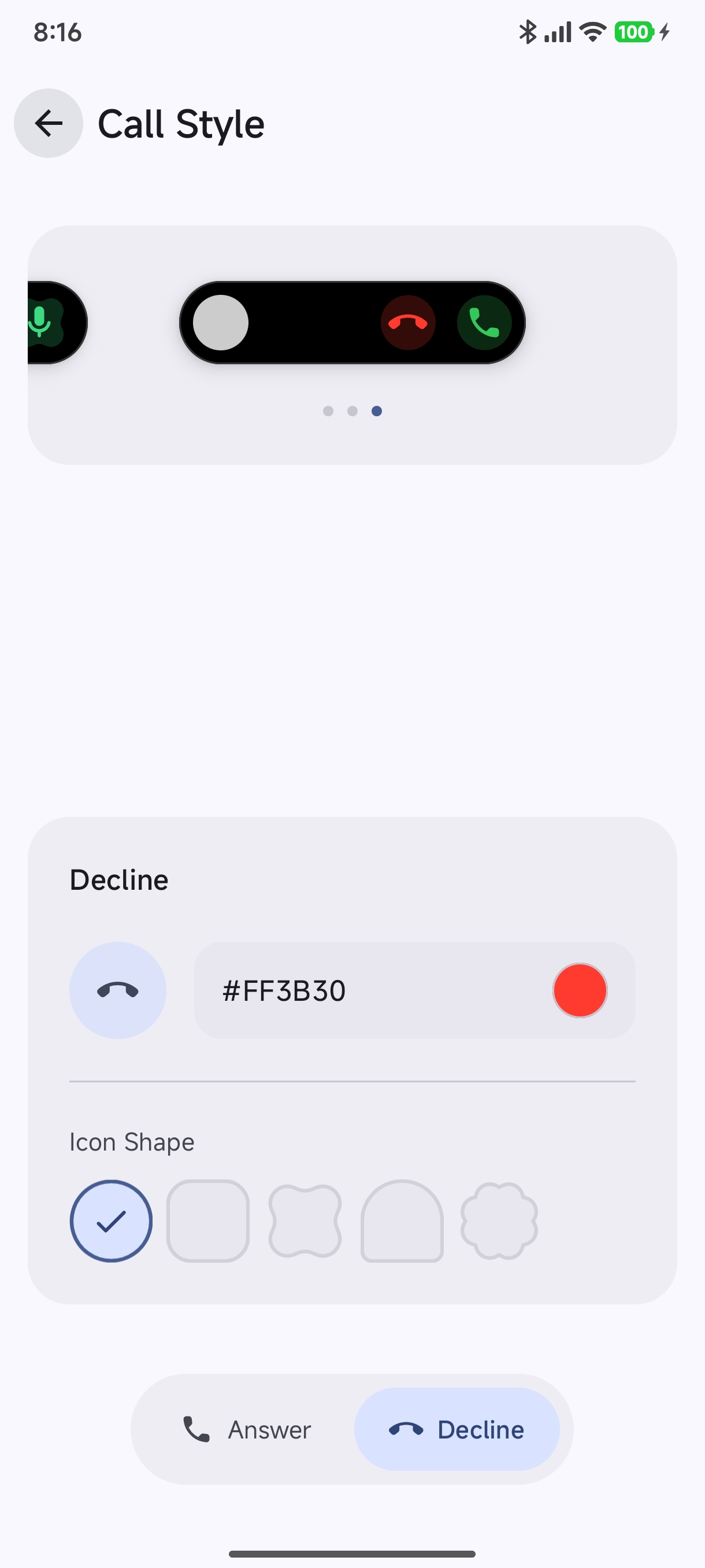 Decline Call Button Styling