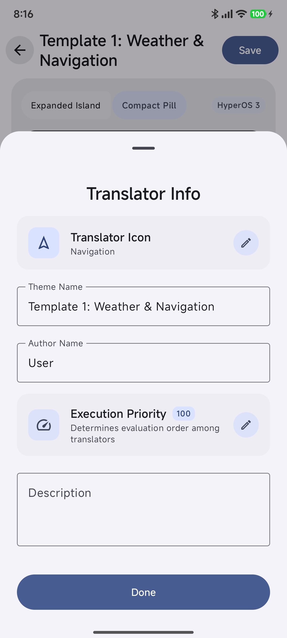 Translator Info Settings