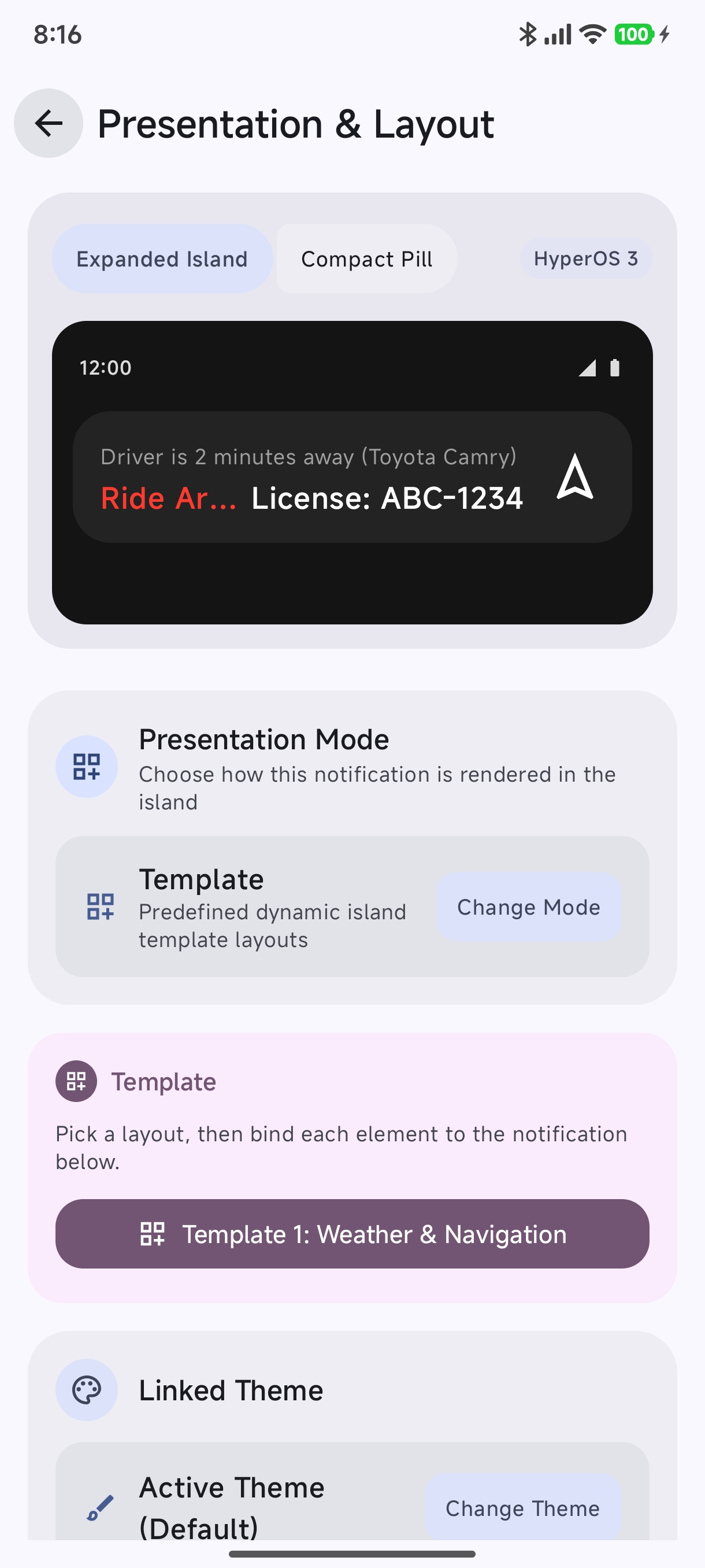 Presentation & Layout Screen