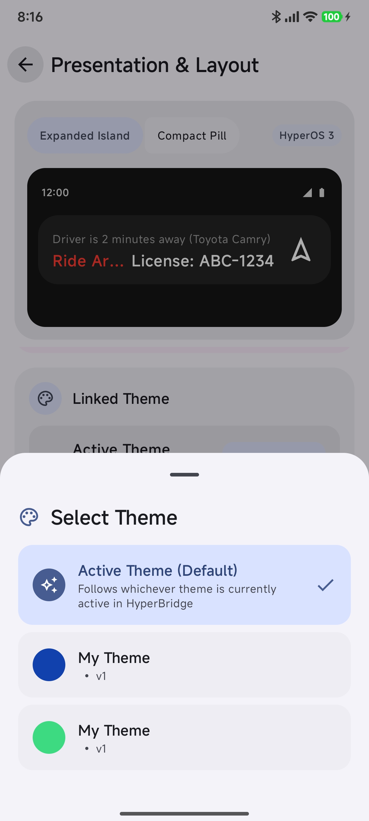 Select Theme Sheet
