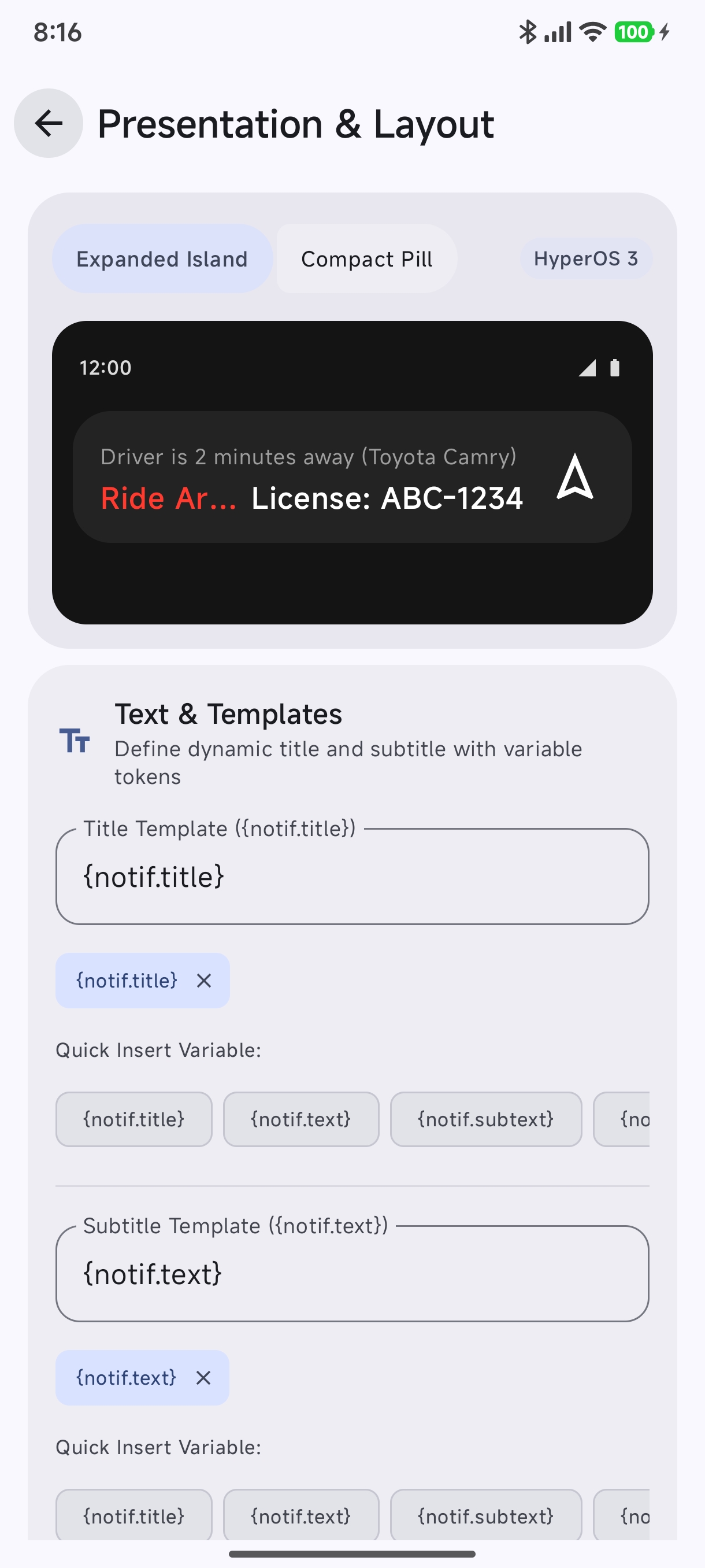 Subtitle Template Variables