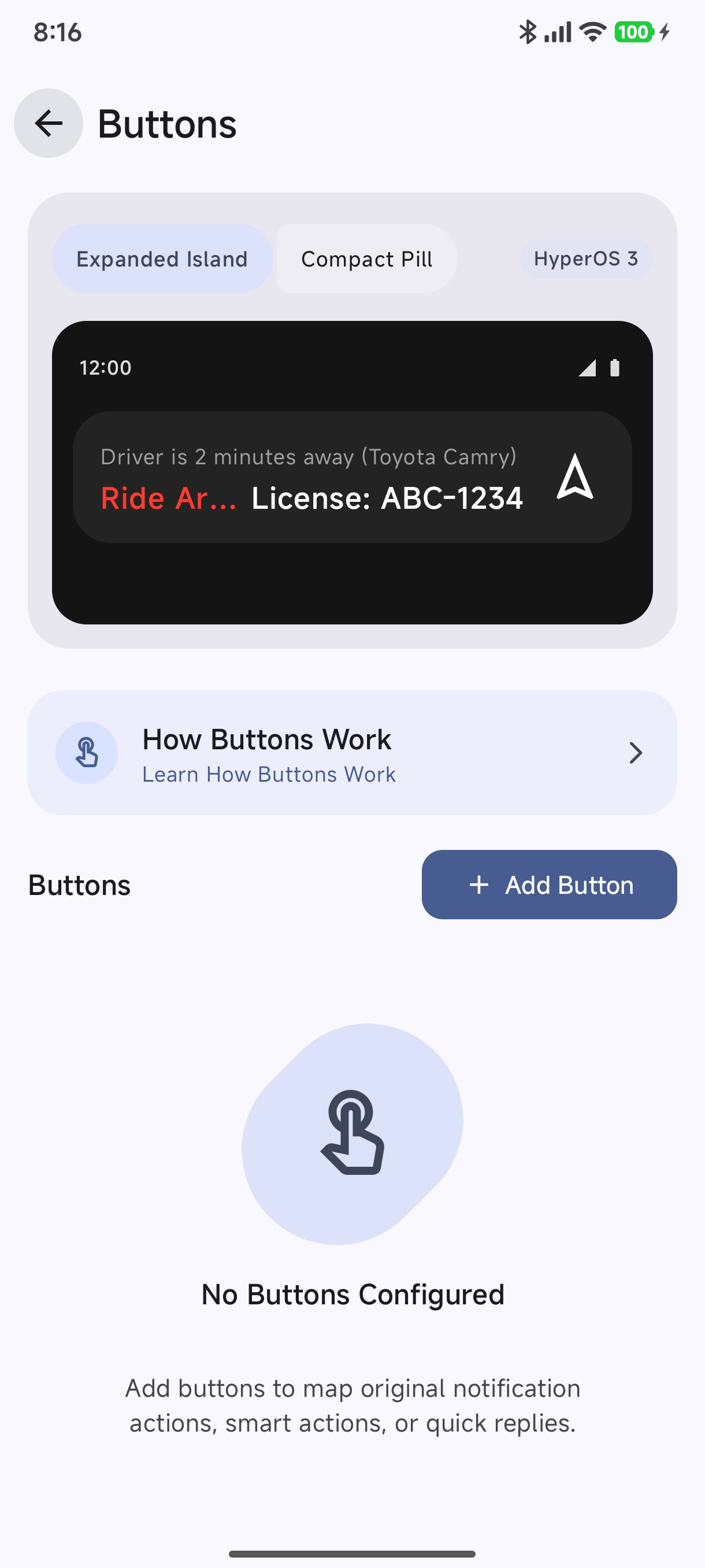 Buttons Configuration Canvas