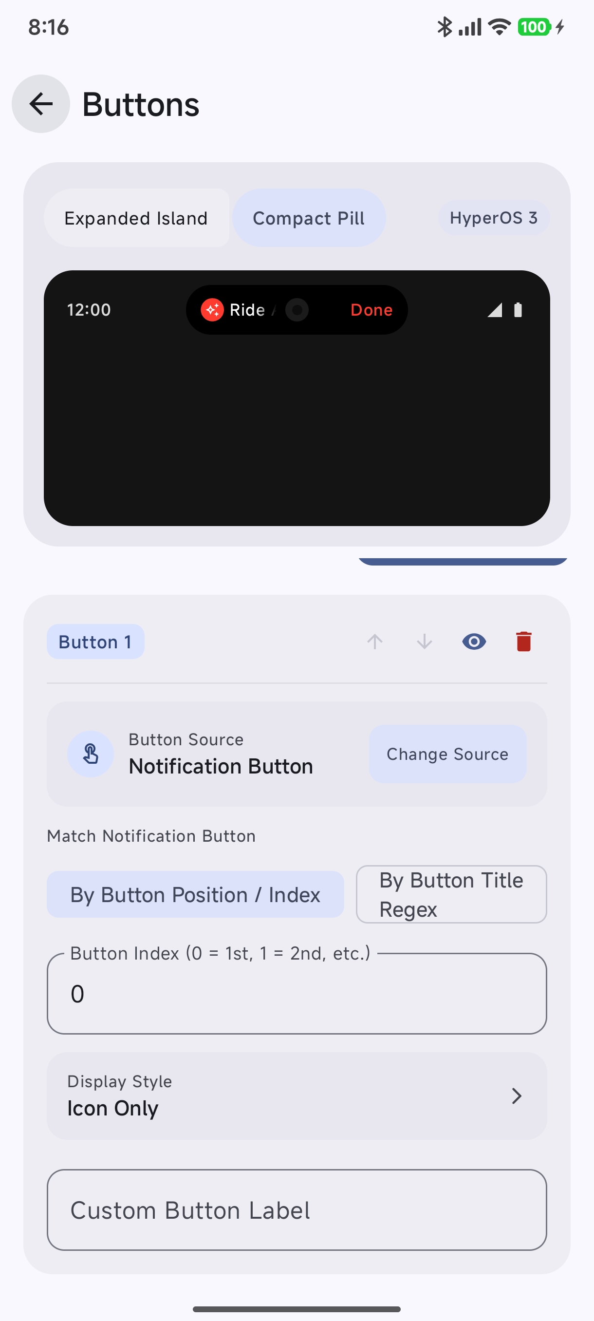 Button Slot Configuration
