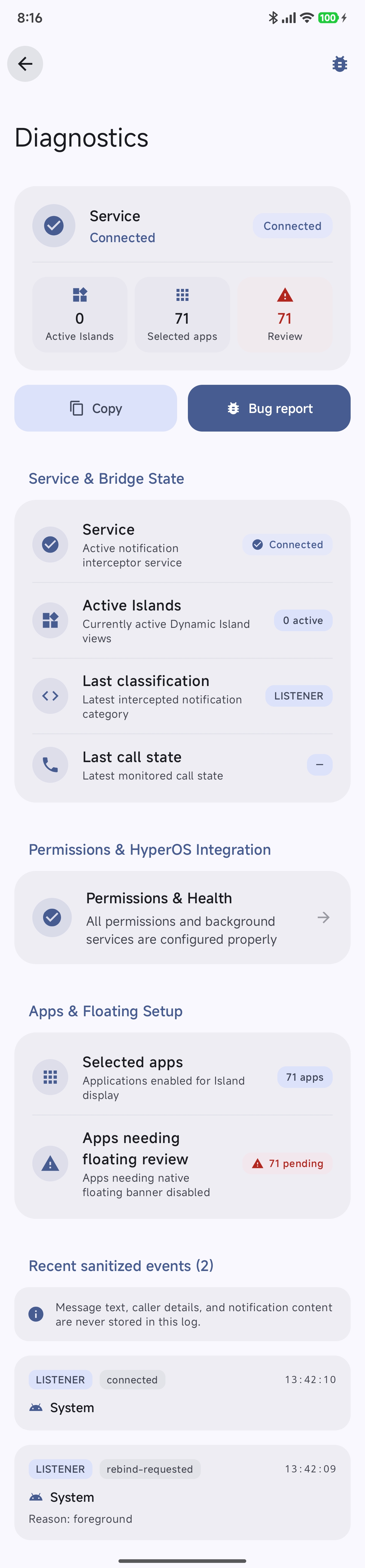 Hyper Bridge Diagnostics and Health Monitor Dashboard