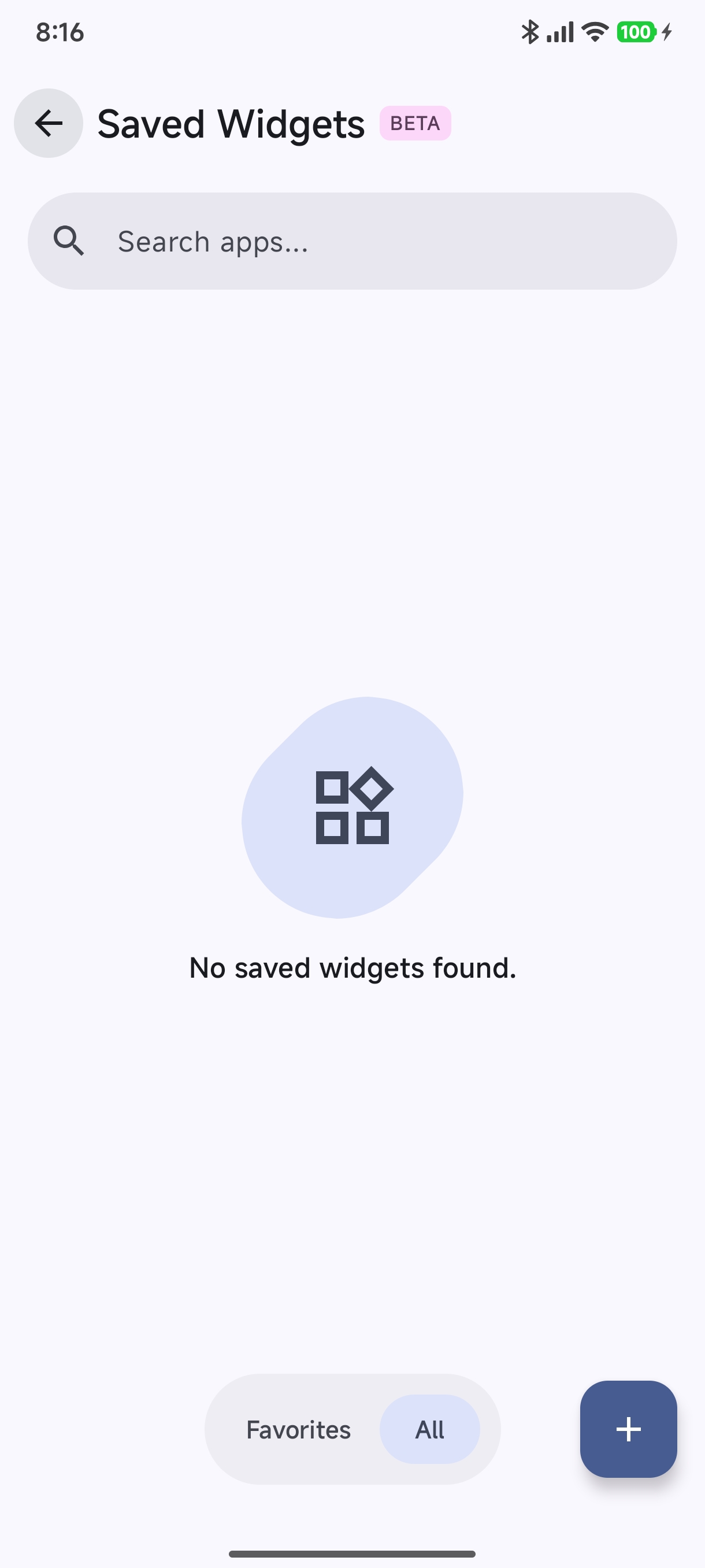 Saved Widgets Empty State